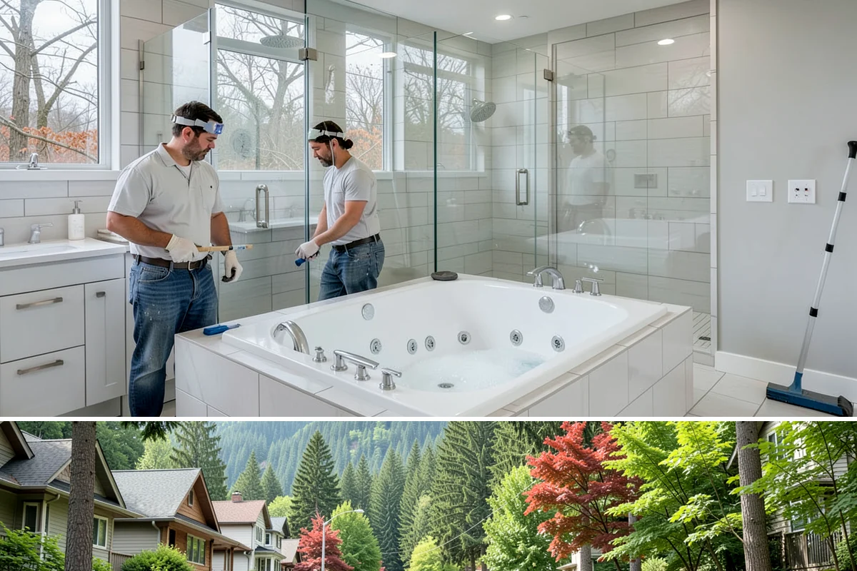 Floating Vanity Installation in Darrington, Snohomish County, WA - A floating vanity is a tidy indoor project that suits any time of the year.