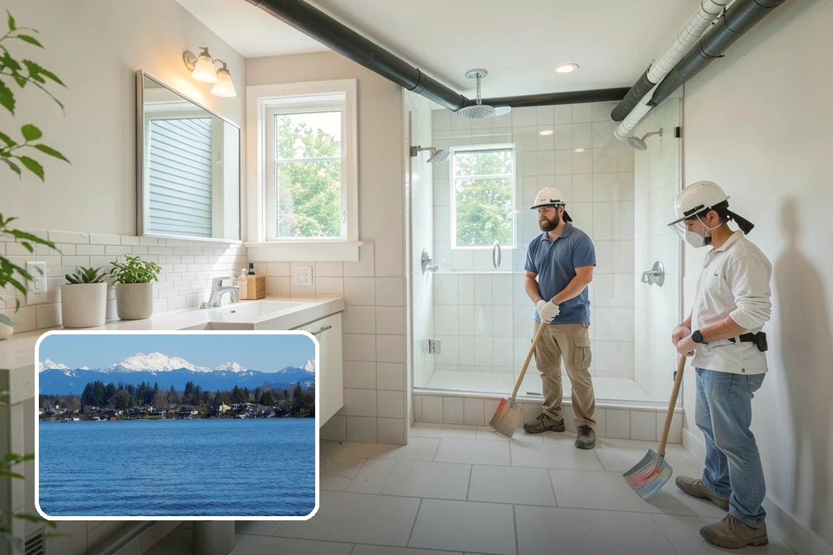 Floating Vanity Installation in Lake Stevens, Snohomish County, WA - Creates an open, spacious feel