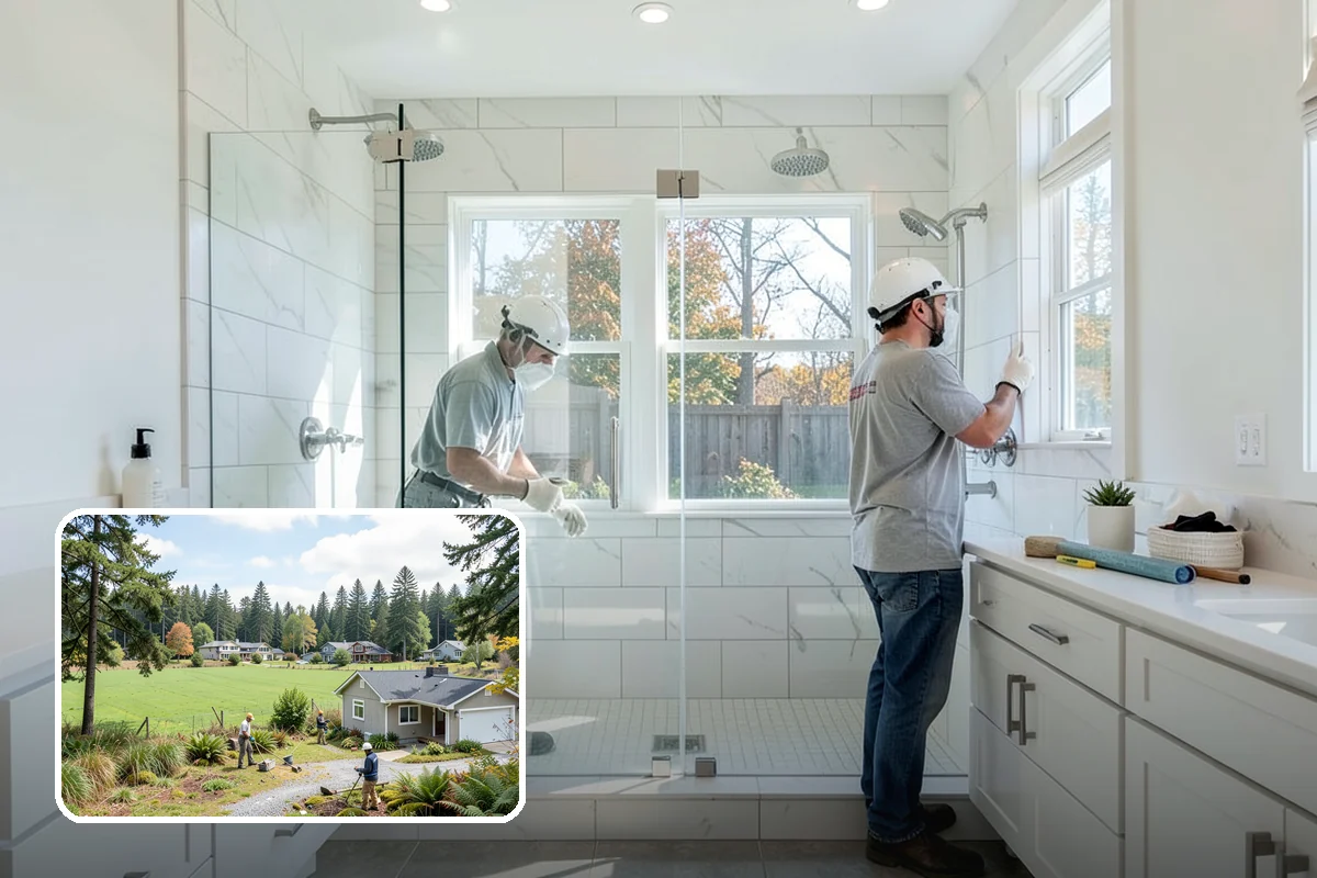 Floating Vanity Installation in Lyman, Skagit County, WA - Creates an open, spacious feel