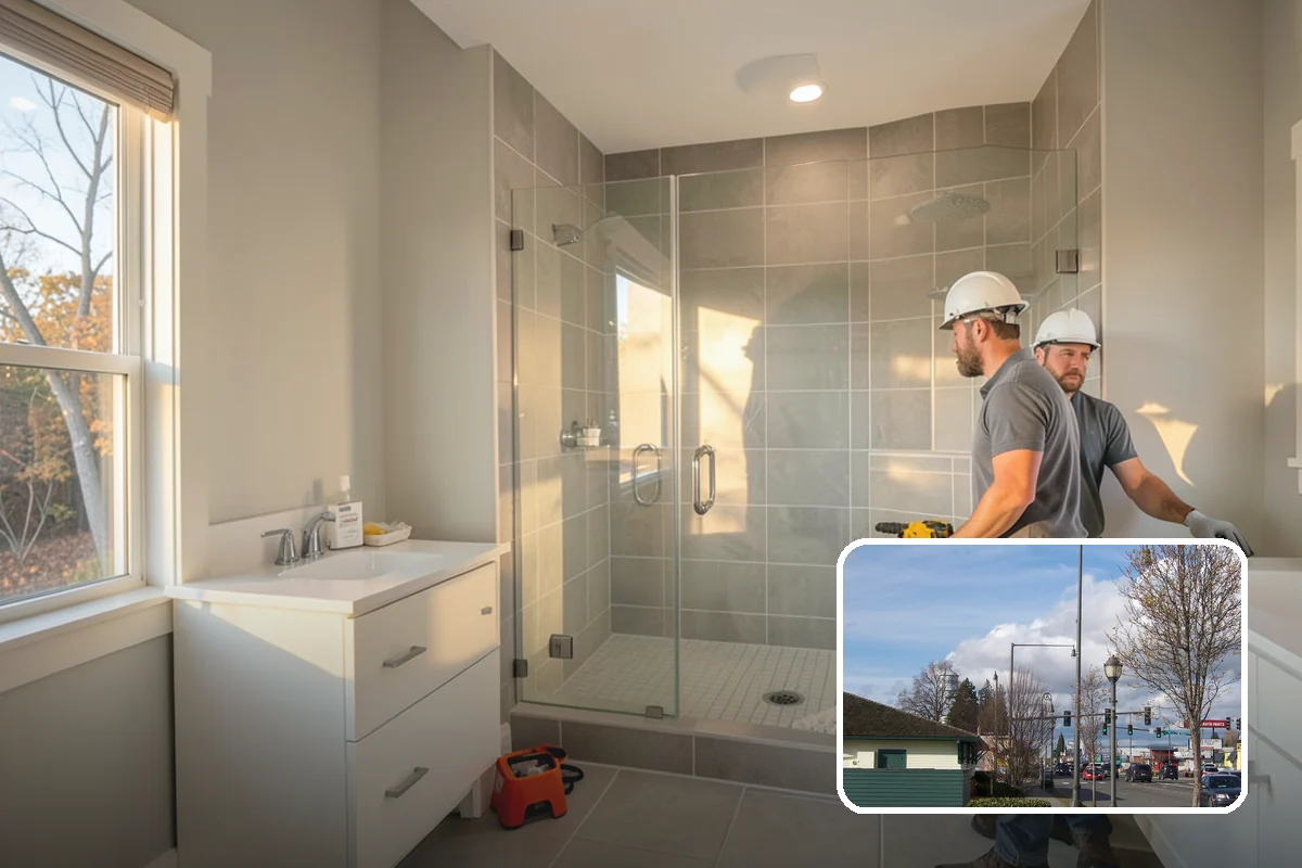 Floating Vanity Installation in Marysville, Snohomish County, WA - Creates an open, spacious feel