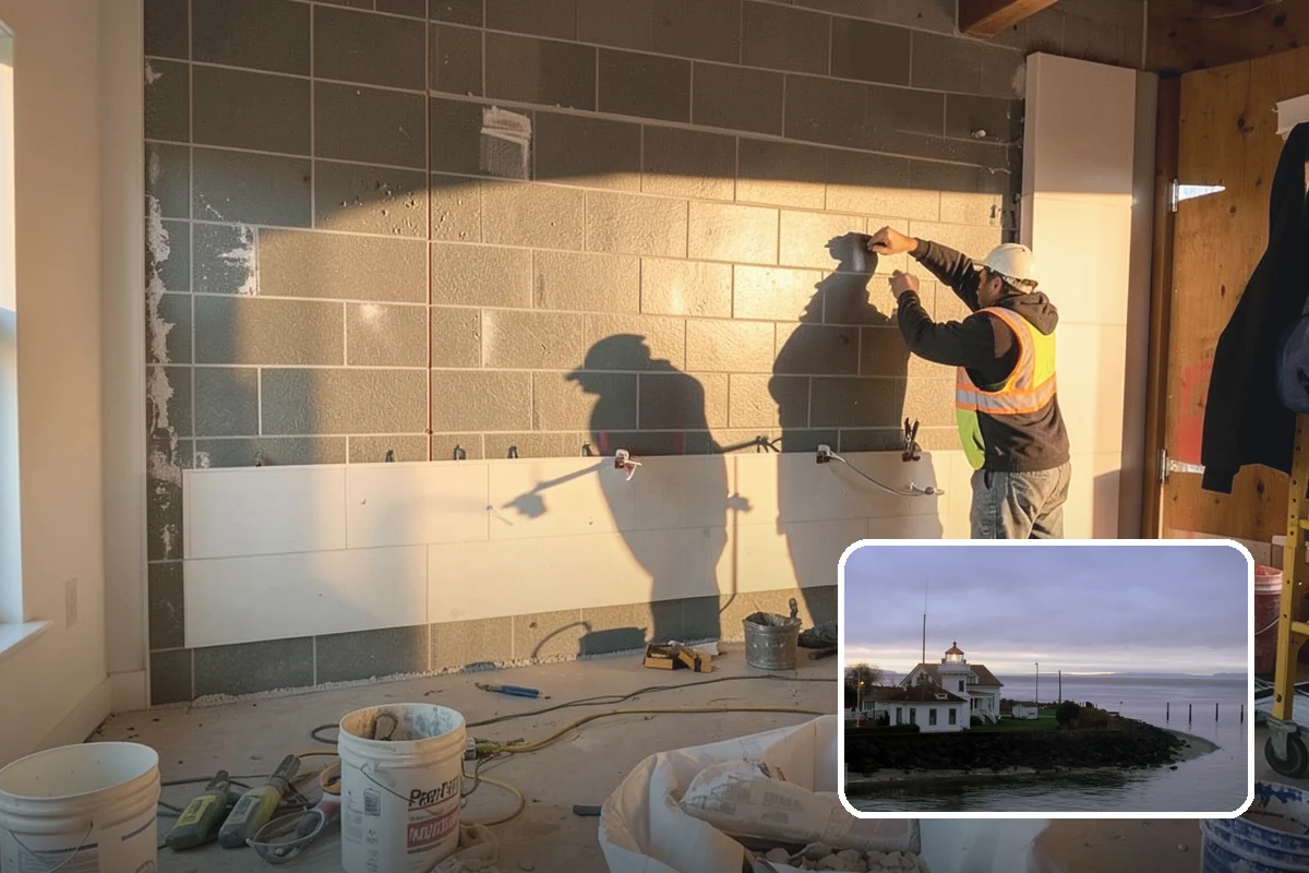 Floating Vanity Installation in Mukilteo, Snohomish County, WA - Creates an open, spacious feel