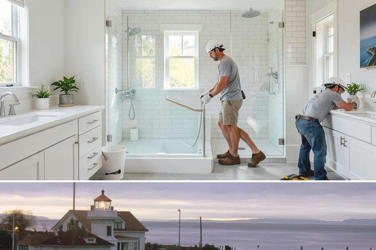 Floating Vanity Installation in Mukilteo, Snohomish County, WA - A floating vanity is a tidy indoor project that suits any time of the year.