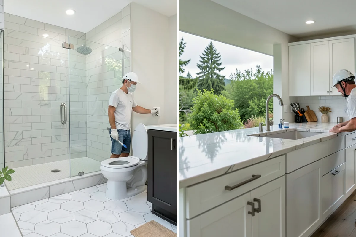 Floating Vanity Installation in Pacific, King County, WA - Add blocking to support the cabinet