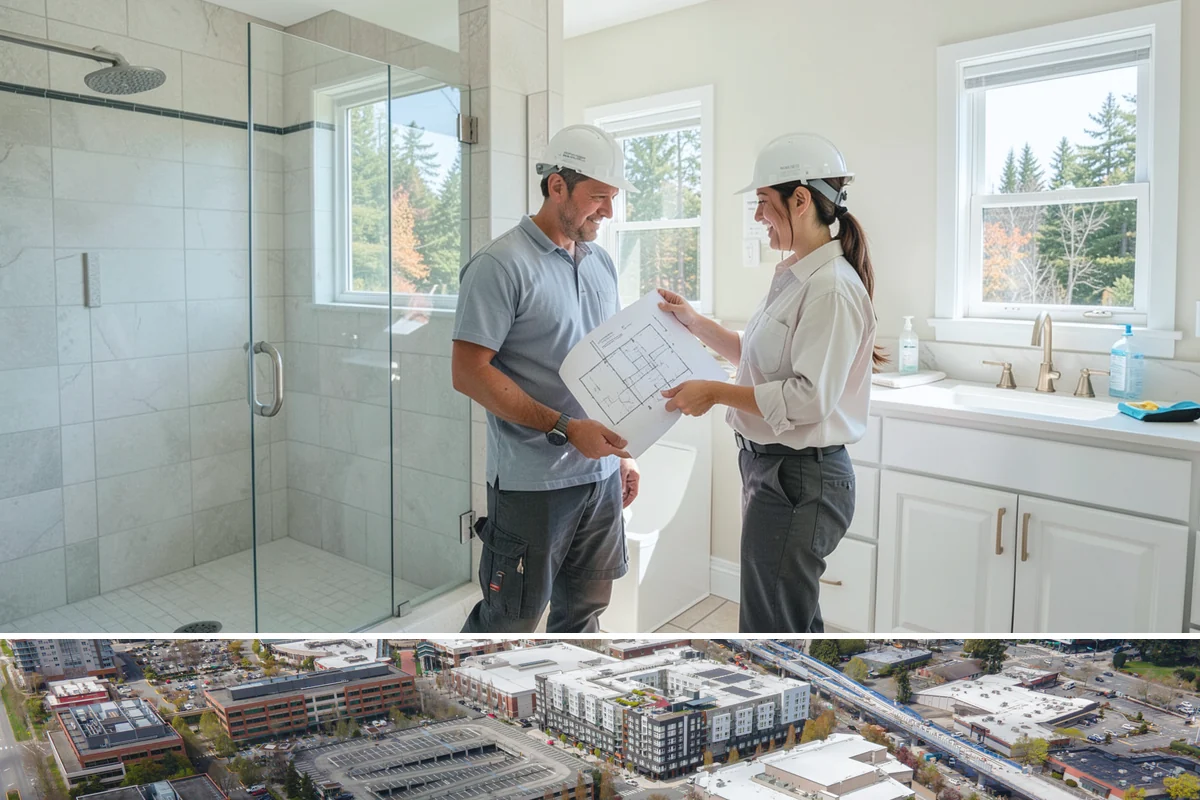 Floating Vanity Installation in Redmond, King County, WA - A floating vanity is a tidy indoor project that suits any time of the year.