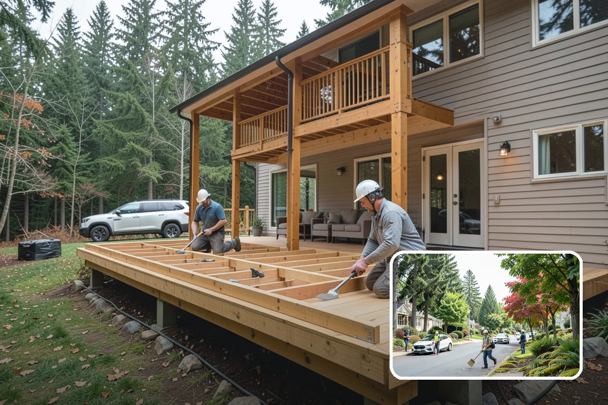 Floor Framing in Beaux Arts Village, King County, WA - Stiff, quiet floors engineered to limit bounce and squeaks