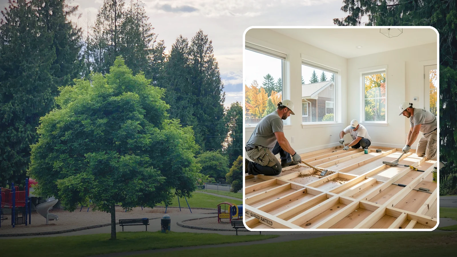 Floor Framing in Bonney Lake, Pierce County, WA - We frame flat, quiet, load-rated floor systems sized for the spans and moisture conditions of Western Washington homes.