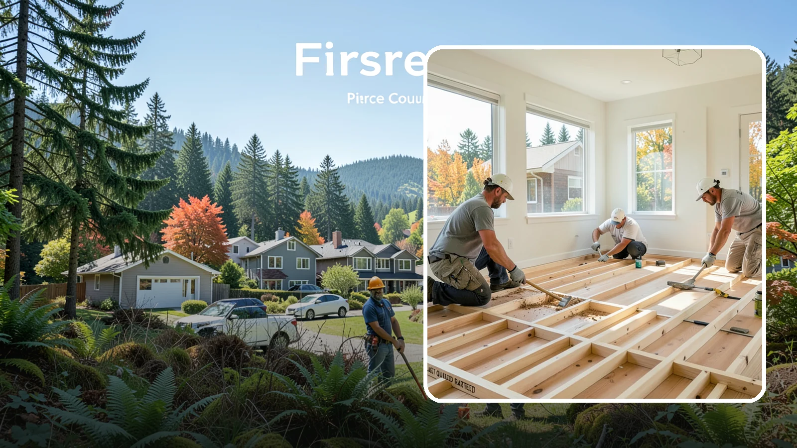 Floor Framing in Fircrest, Pierce County, WA - We frame flat, quiet, load-rated floor systems sized for the spans and moisture conditions of Western Washington homes.