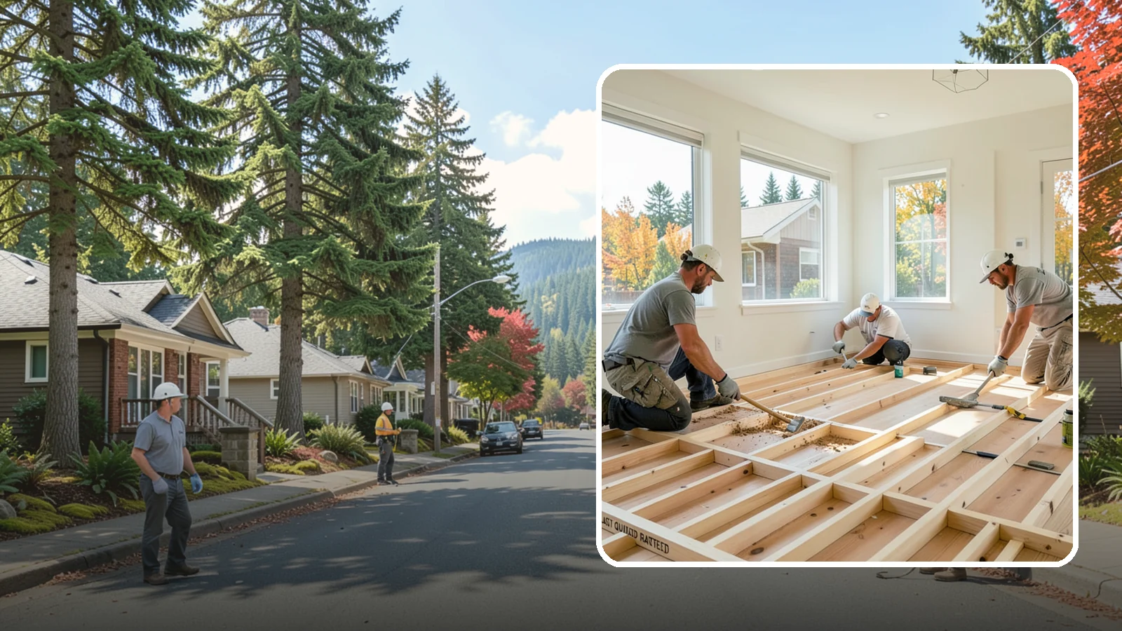 Floor Framing in Hunts Point, King County, WA - We frame flat, quiet, load-rated floor systems sized for the spans and moisture conditions of Western Washington homes.
