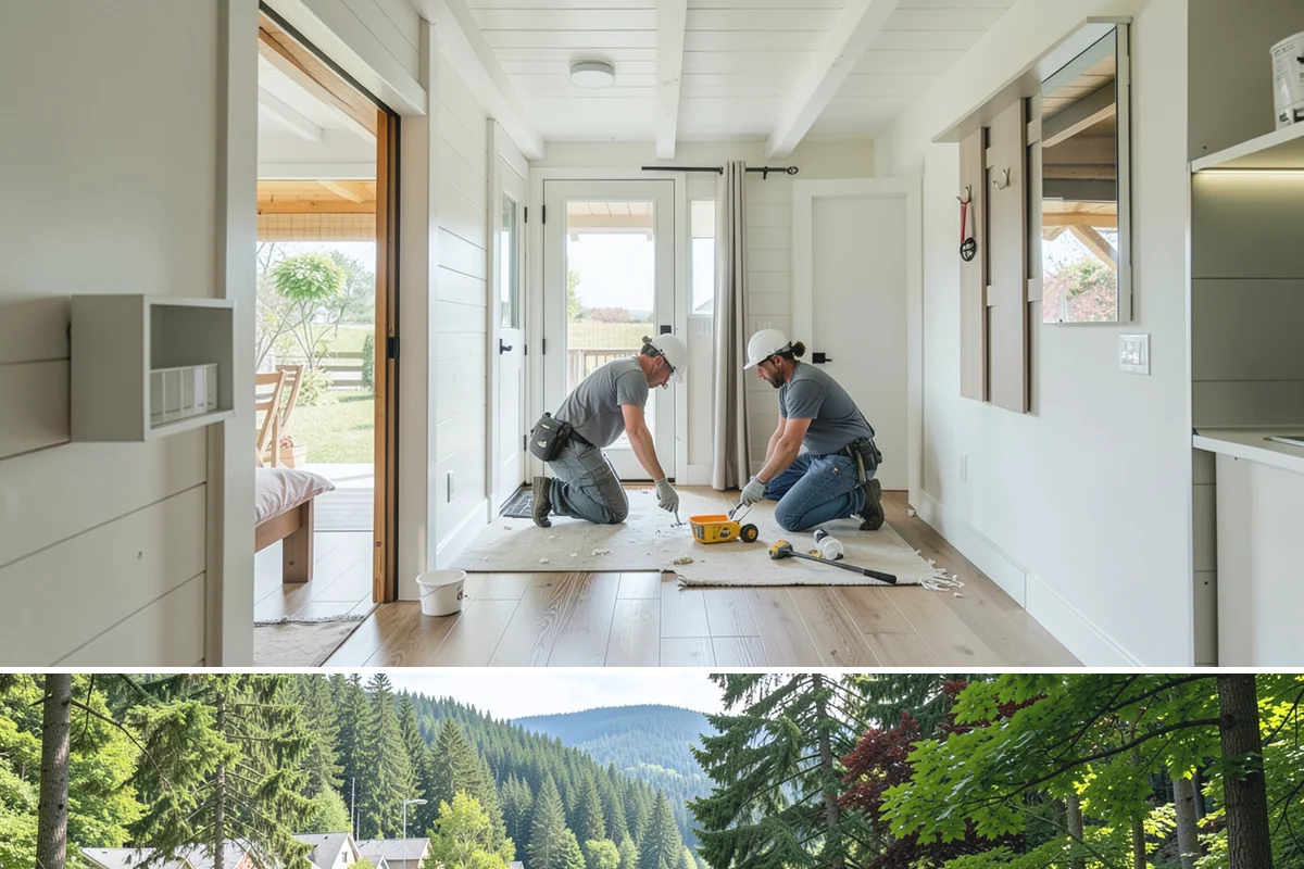 Floor Framing in Lake Forest Park, King County, WA - We can frame floors year-round, prioritizing dry-in during heavy rain so the deck stays protected before finishes go down.
