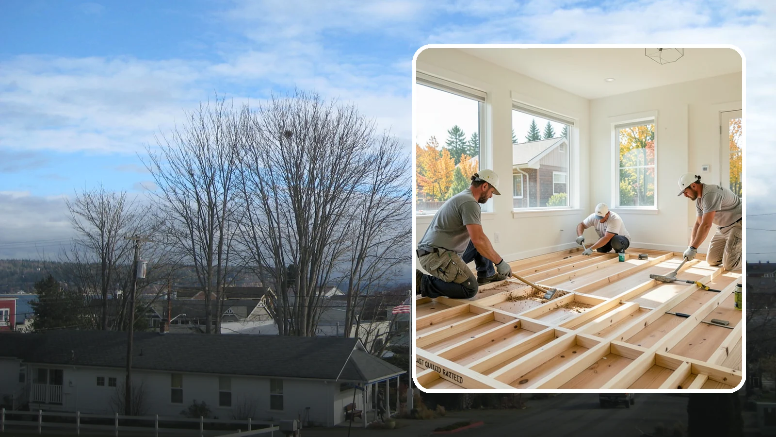 Floor Framing in Langley, Island County, WA - We frame flat, quiet, load-rated floor systems sized for the spans and moisture conditions of Western Washington homes.