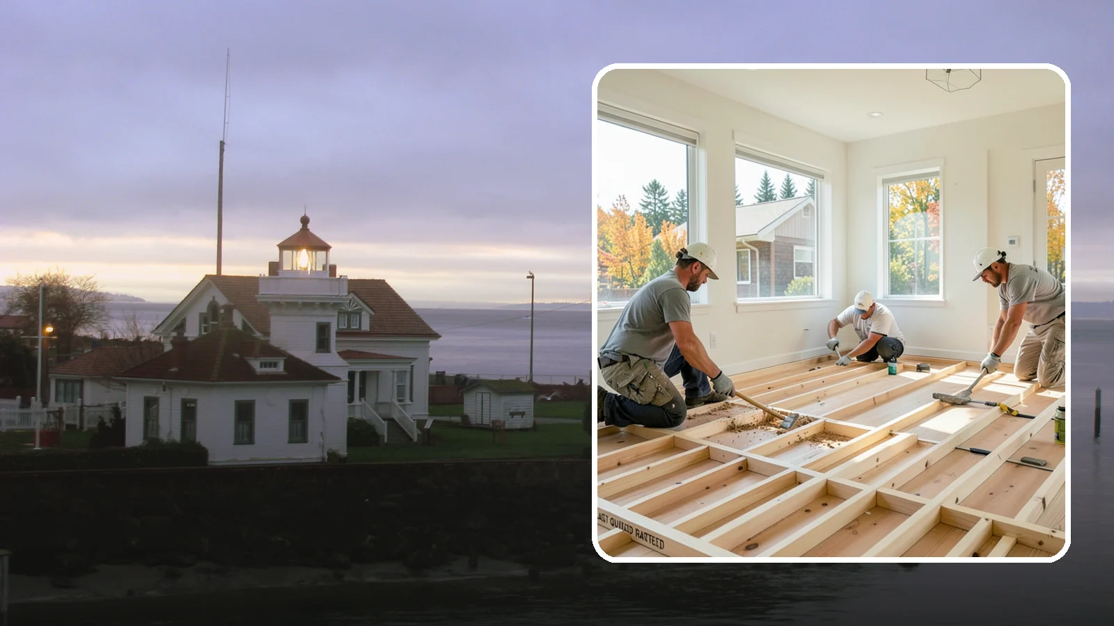 Floor Framing in Mukilteo, Snohomish County, WA - We frame flat, quiet, load-rated floor systems sized for the spans and moisture conditions of Western Washington homes.