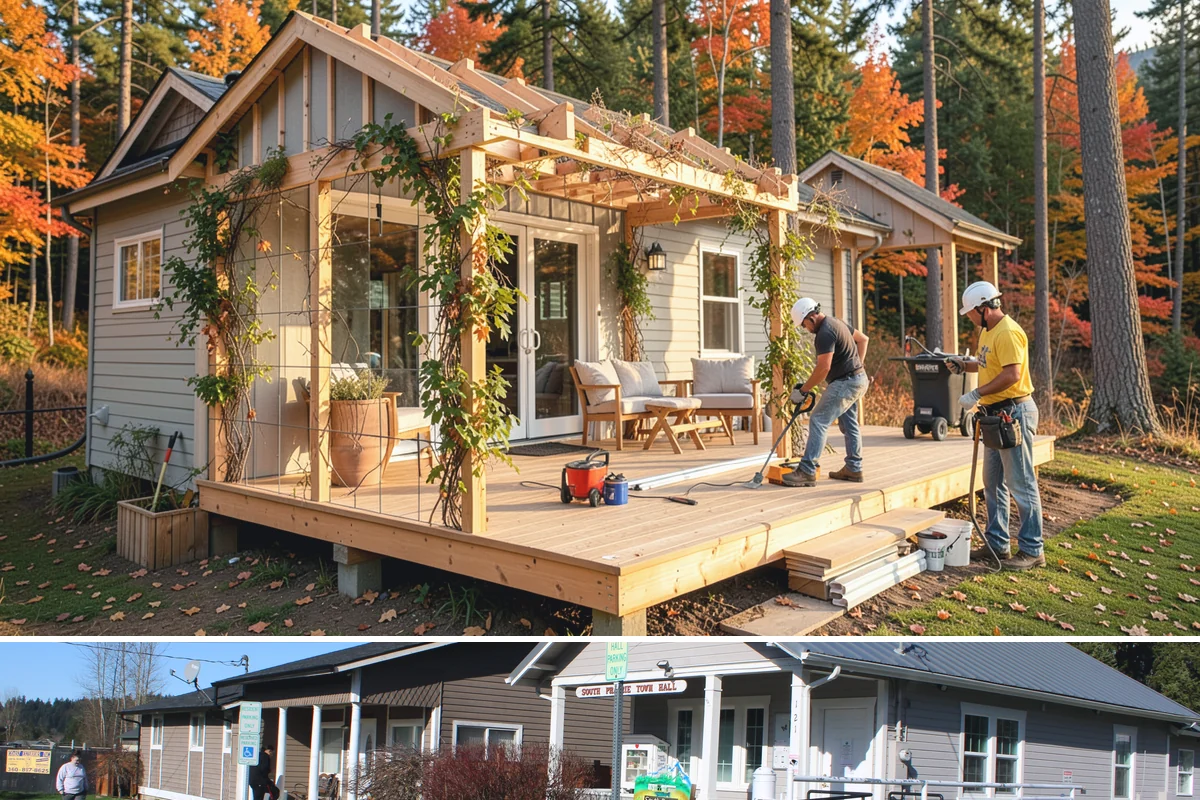Floor Framing in South Prairie, Pierce County, WA - We can frame floors year-round, prioritizing dry-in during heavy rain so the deck stays protected before finishes go down.