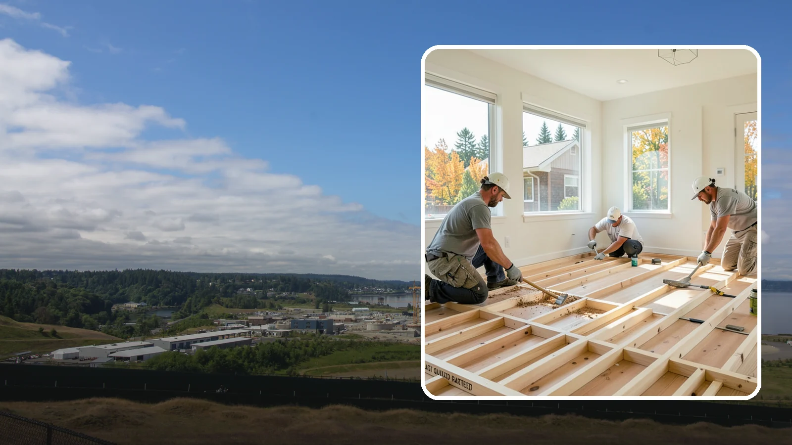 Floor Framing in University Place, Pierce County, WA - We frame flat, quiet, load-rated floor systems sized for the spans and moisture conditions of Western Washington homes.