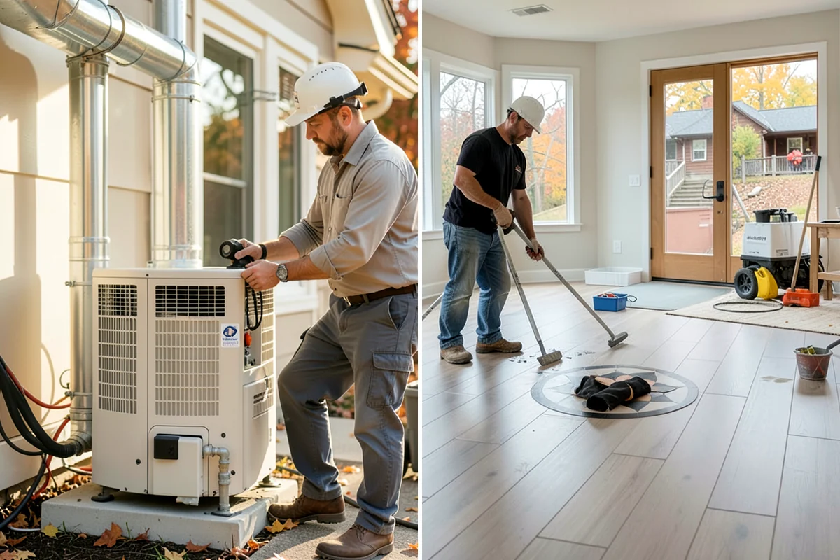 Floor Leveling in Arlington, Snohomish County, WA - Survey the subfloor for high and low spots