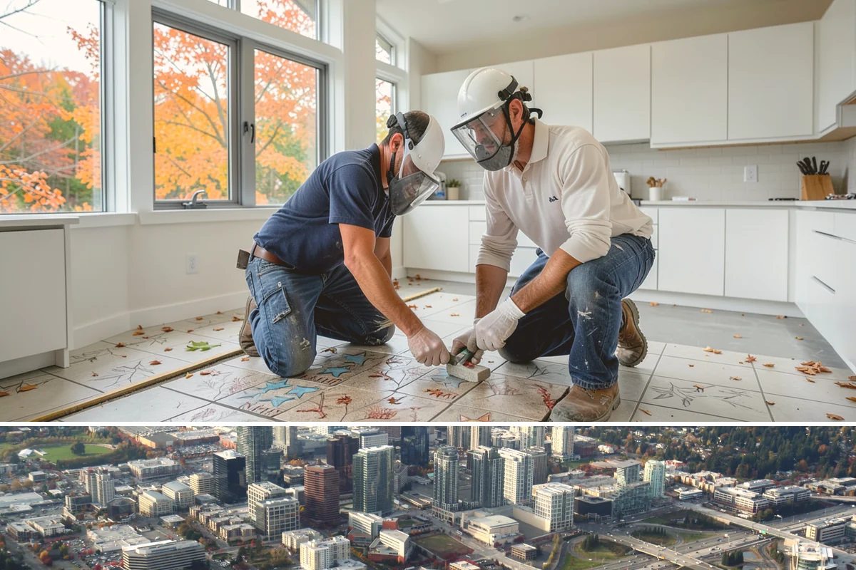 Floor Leveling in Bellevue, King County, WA - Floor leveling is an indoor task suited to any season, with drier months slightly shortening compound cure times.