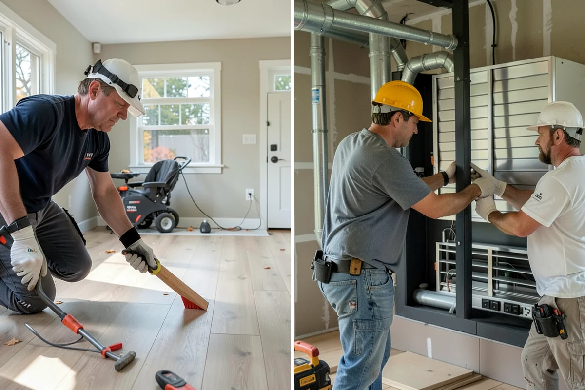 Floor Leveling in DuPont, Pierce County, WA - Survey the subfloor for high and low spots