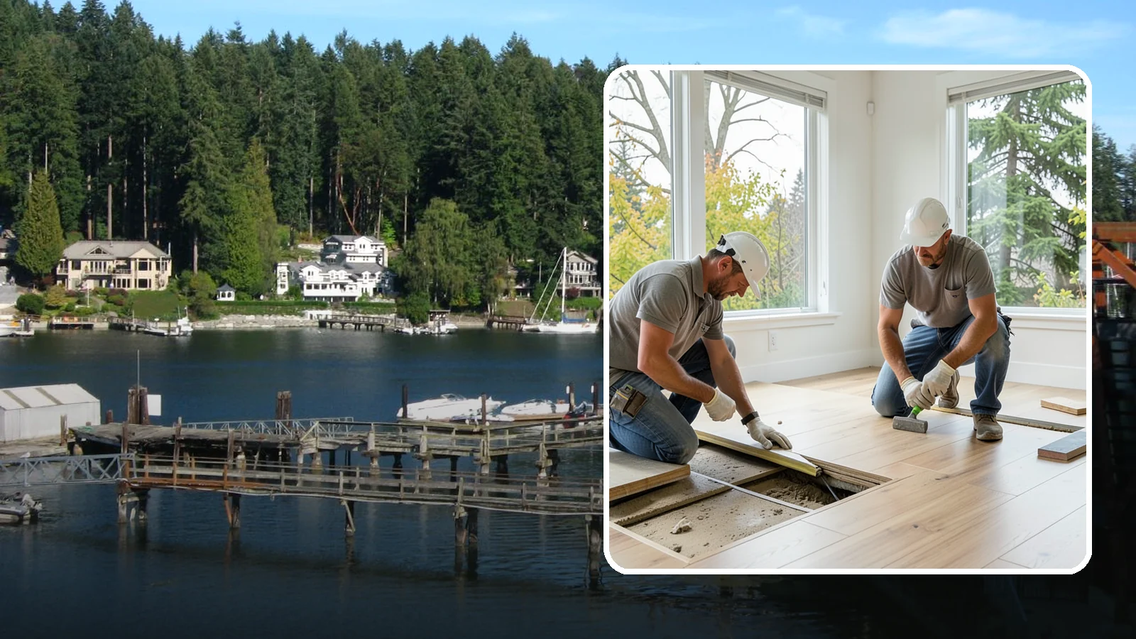 Floor Leveling in Gig Harbor, Pierce County, WA - Precision floor leveling that corrects dips, slopes, and uneven subfloors before new flooring goes down.