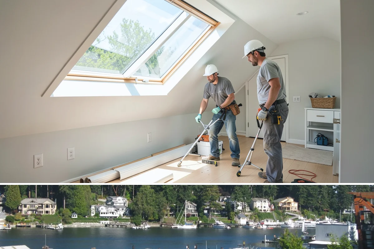Floor Leveling in Gig Harbor, Pierce County, WA - Floor leveling is an indoor task suited to any season, with drier months slightly shortening compound cure times.