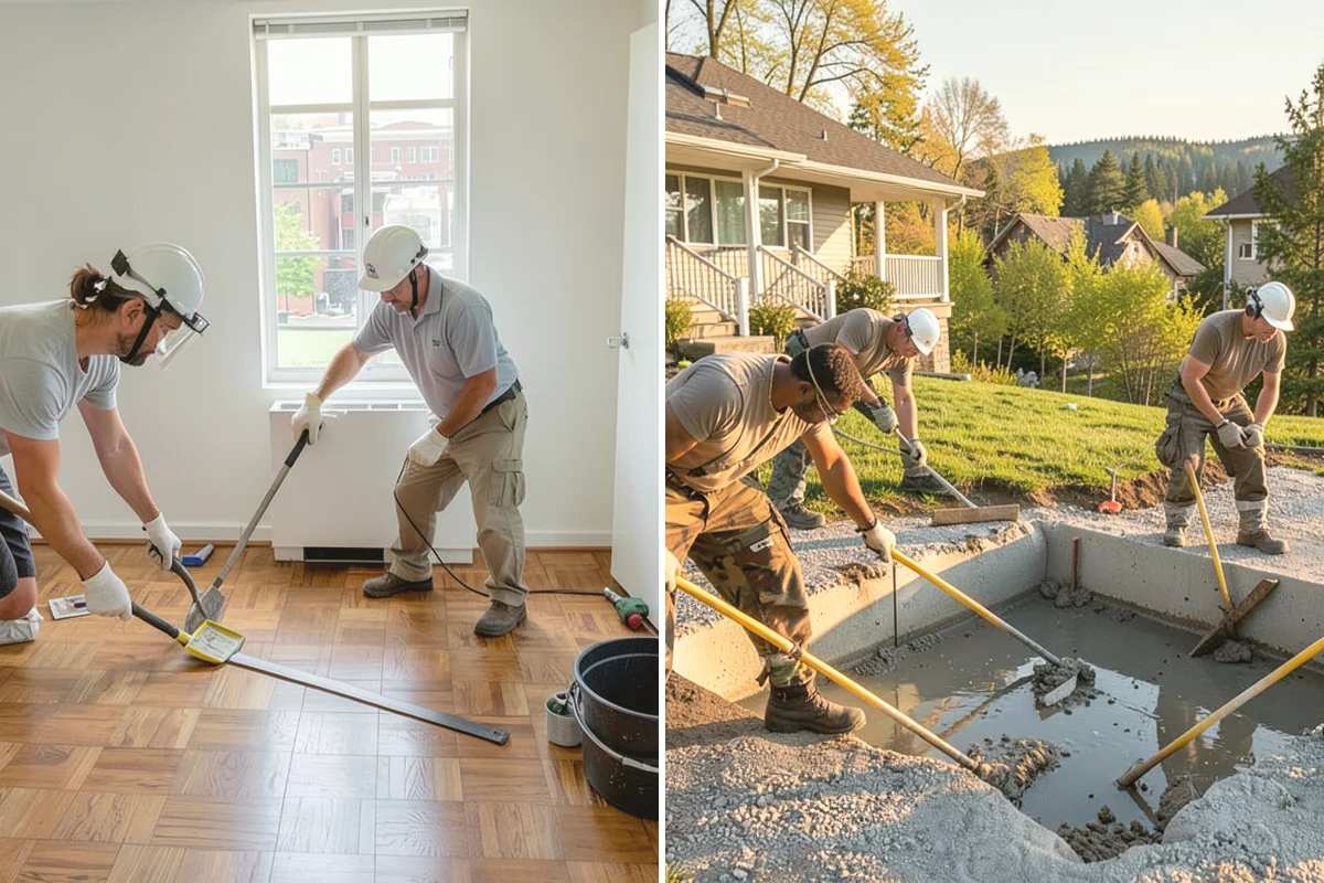 Floor Leveling in La Conner, Skagit County, WA - Survey the subfloor for high and low spots