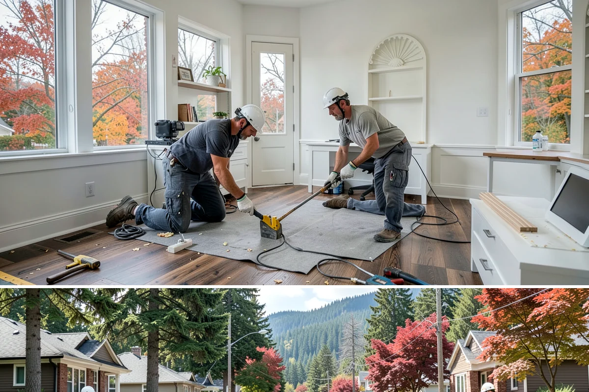 Floor Removal in Hunts Point, King County, WA - Floor removal can be done in any season and is often bundled with a new flooring installation to follow.