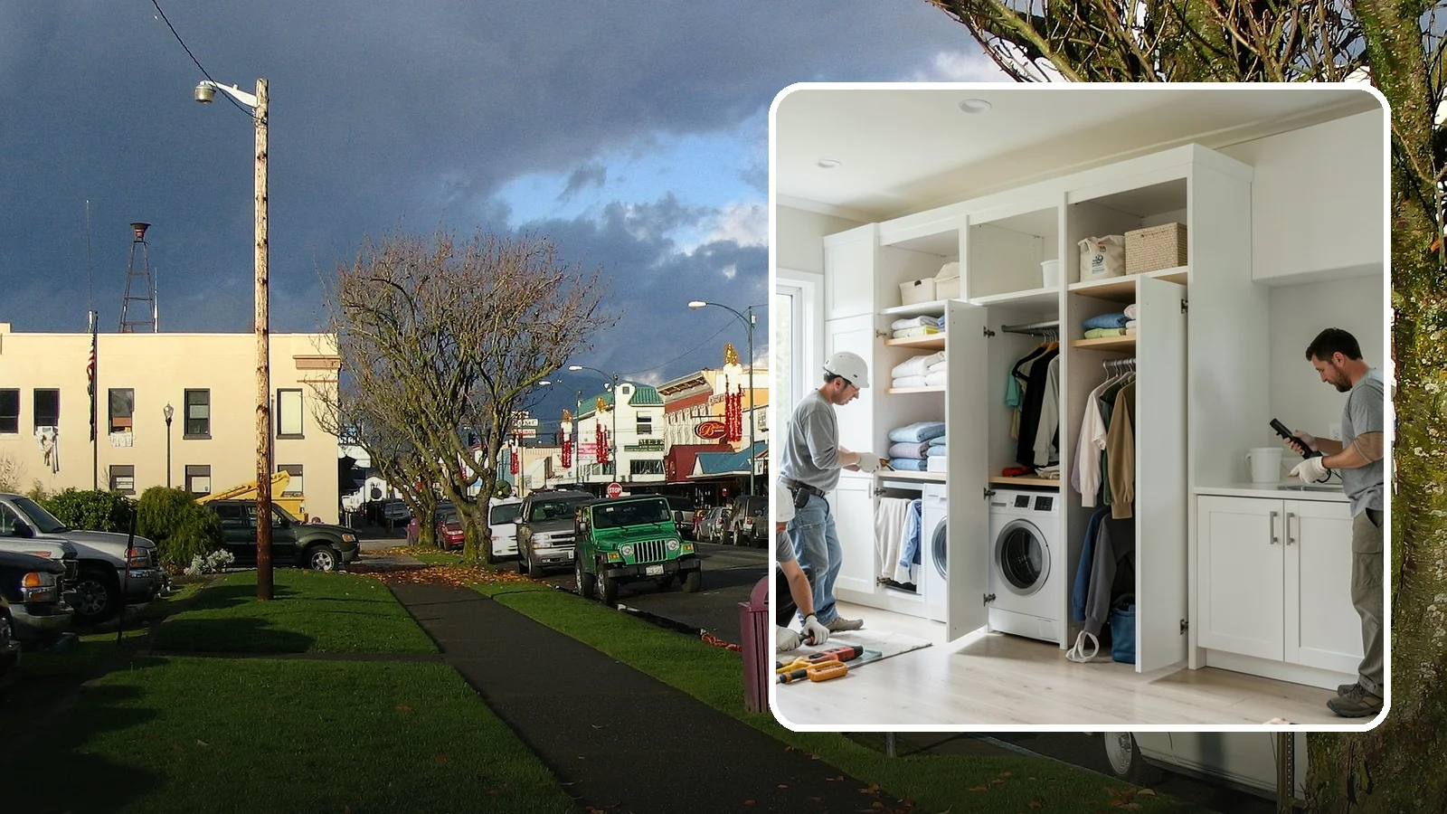 Folding Station Construction in Arlington, Snohomish County, WA - We build custom folding stations that turn laundry chaos into a clean, organized routine.