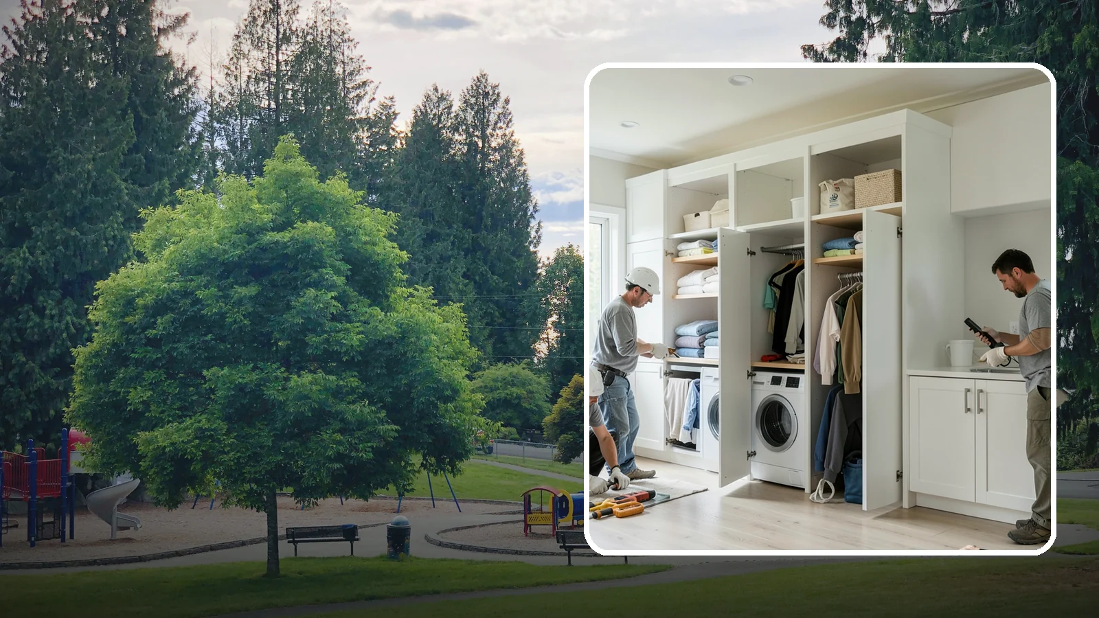 Folding Station Construction in Bonney Lake, Pierce County, WA - We build custom folding stations that turn laundry chaos into a clean, organized routine.