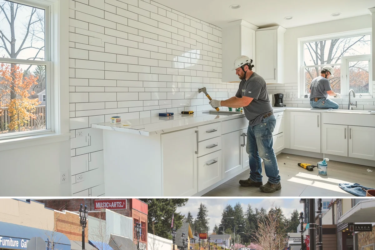 Folding Station Construction in Bothell, King County, WA - This build fits neatly into an off-season interior project during the rainy PNW winter when outdoor work is on hold.