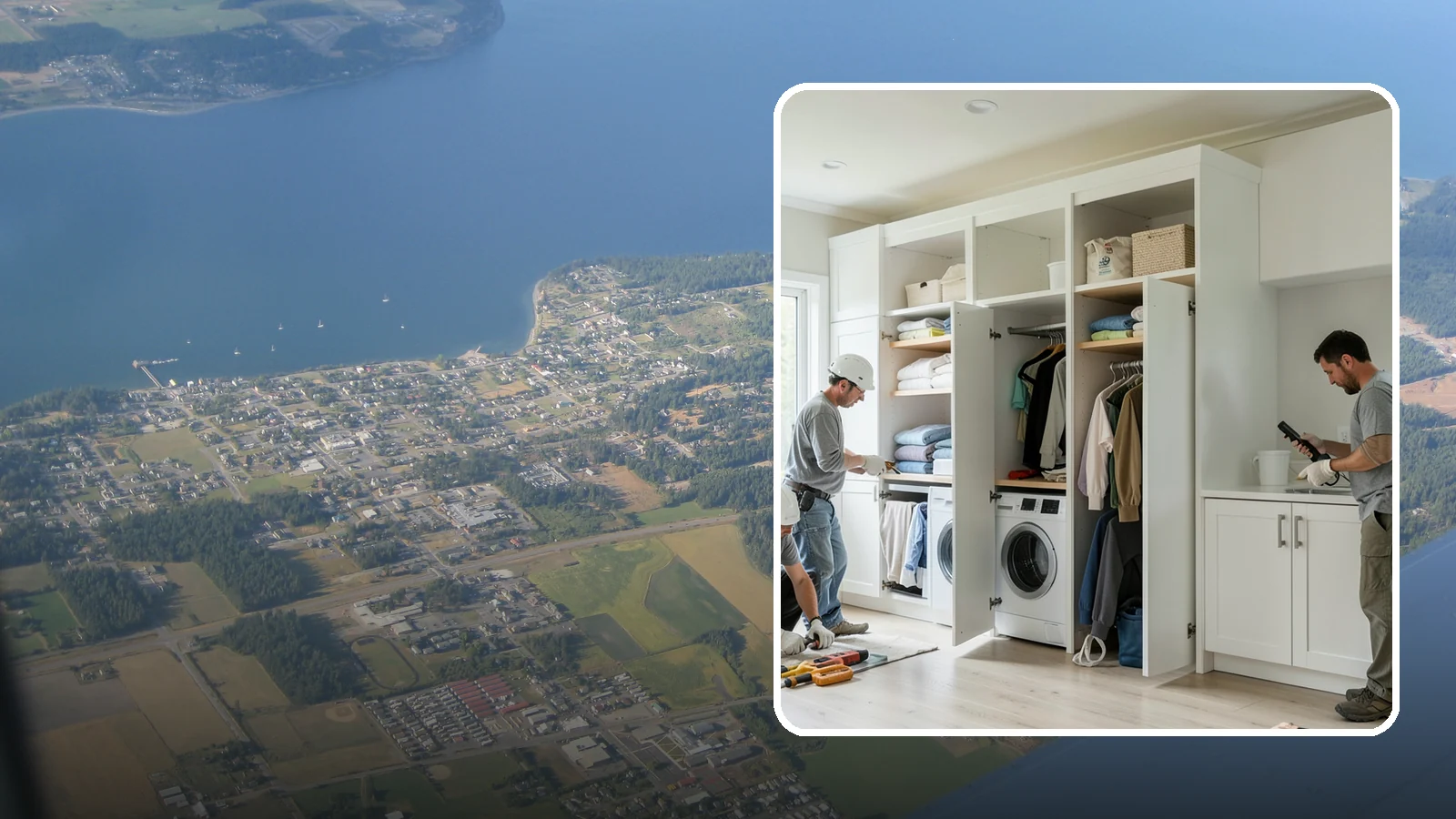 Folding Station Construction in Coupeville, Island County, WA - We build custom folding stations that turn laundry chaos into a clean, organized routine.