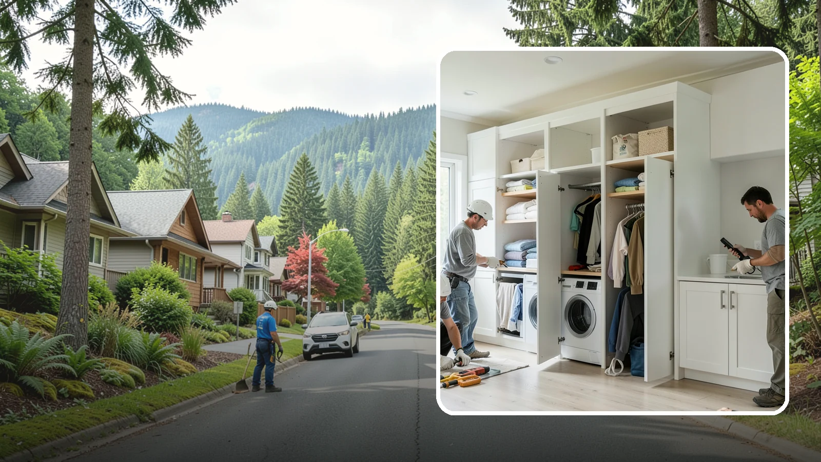 Folding Station Construction in Darrington, Snohomish County, WA - We build custom folding stations that turn laundry chaos into a clean, organized routine.
