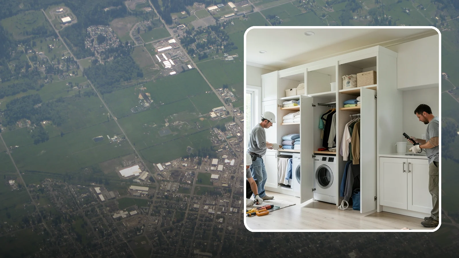 Folding Station Construction in Enumclaw, King County, WA - We build custom folding stations that turn laundry chaos into a clean, organized routine.