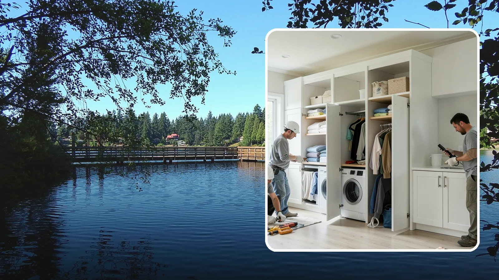 Folding Station Construction in Federal Way, King County, WA - We build custom folding stations that turn laundry chaos into a clean, organized routine.