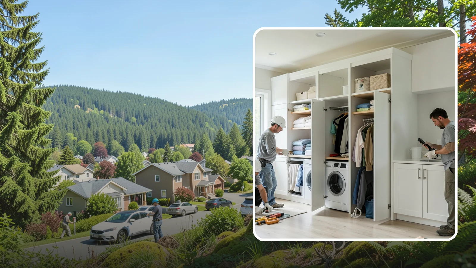 Folding Station Construction in Index, Snohomish County, WA - We build custom folding stations that turn laundry chaos into a clean, organized routine.