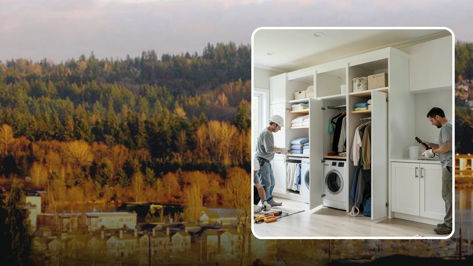 Folding Station Construction in Kenmore, King County, WA - We build custom folding stations that turn laundry chaos into a clean, organized routine.