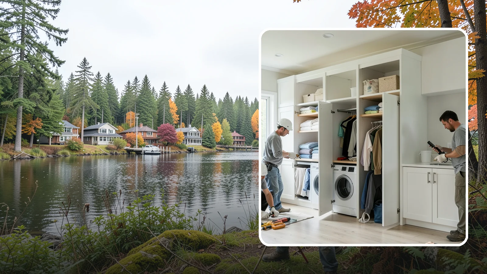 Folding Station Construction in La Conner, Skagit County, WA - We build custom folding stations that turn laundry chaos into a clean, organized routine.
