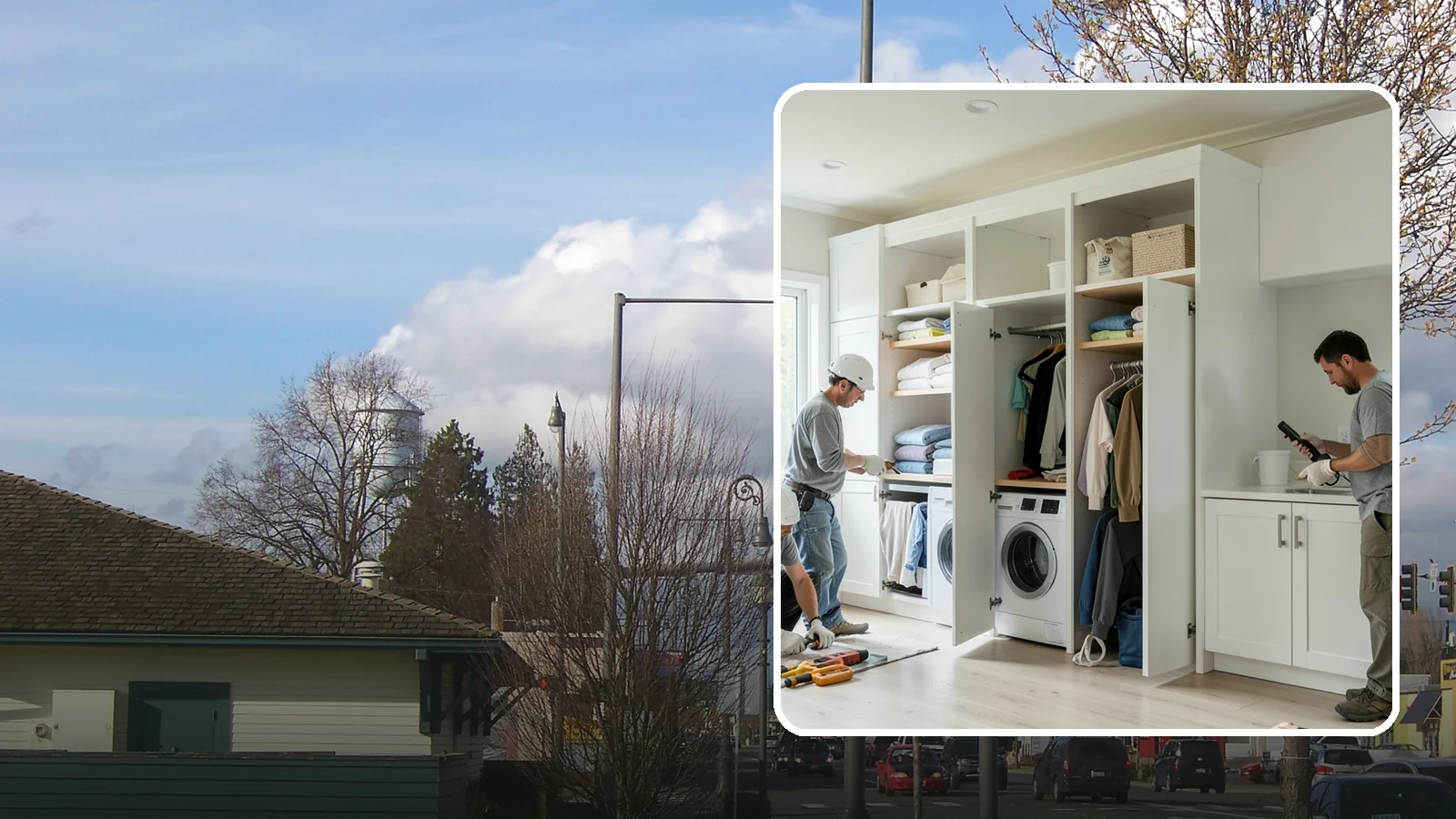 Folding Station Construction in Marysville, Snohomish County, WA - We build custom folding stations that turn laundry chaos into a clean, organized routine.