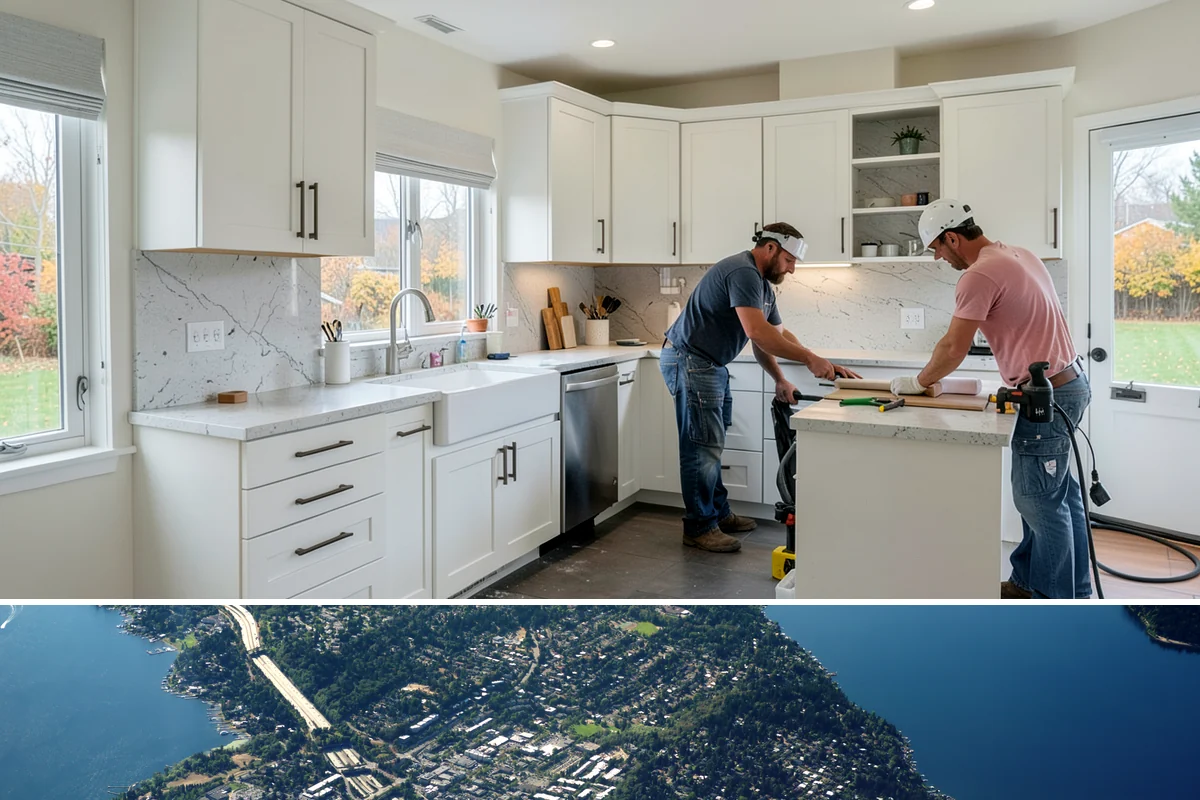 Folding Station Construction in Mercer Island, King County, WA - This build fits neatly into an off-season interior project during the rainy PNW winter when outdoor work is on hold.