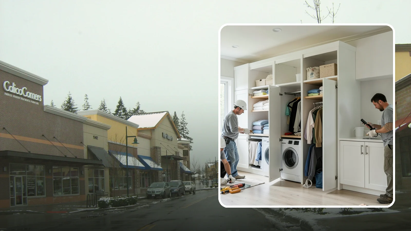 Folding Station Construction in Mill Creek, Snohomish County, WA - We build custom folding stations that turn laundry chaos into a clean, organized routine.