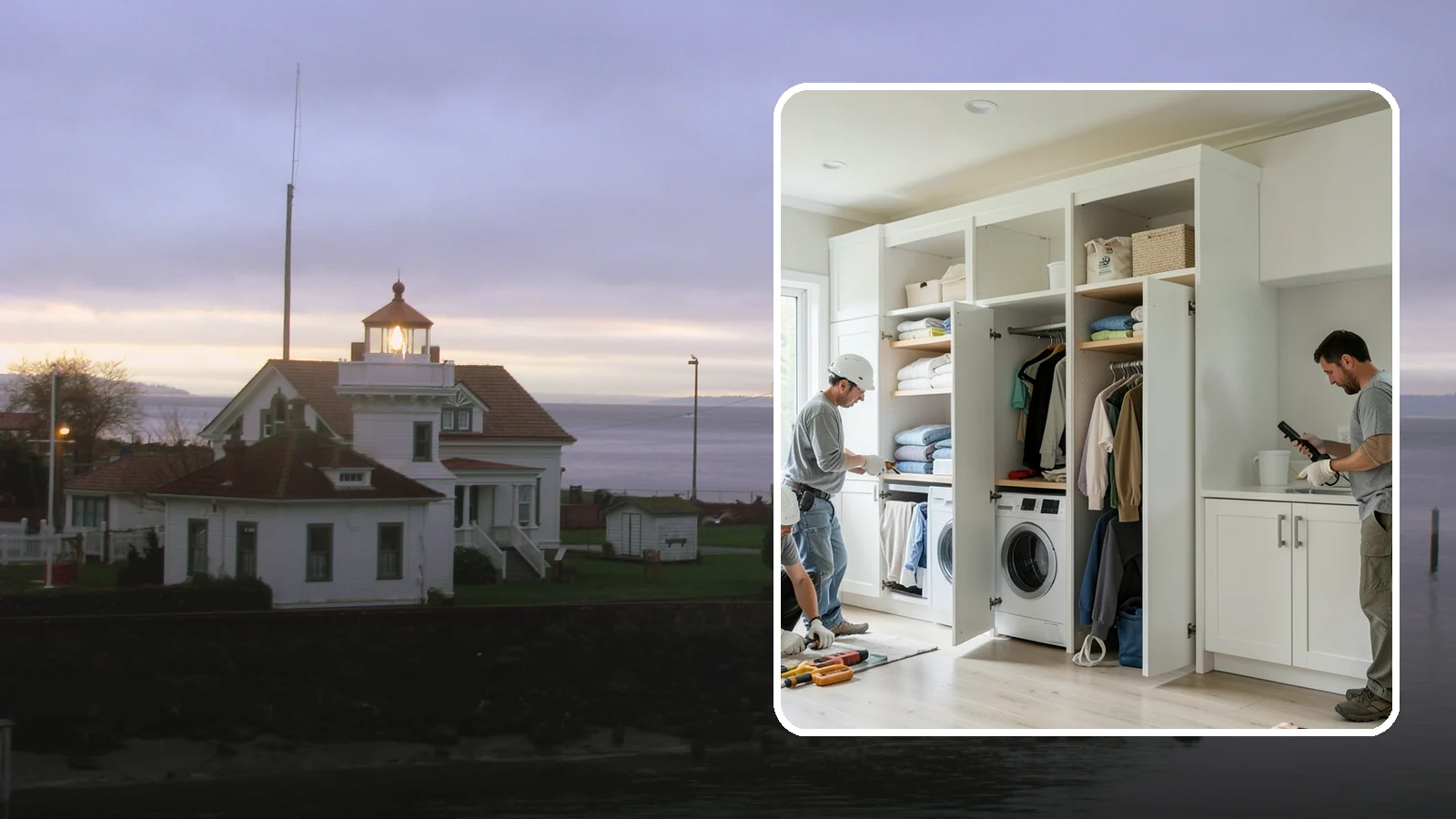 Folding Station Construction in Mukilteo, Snohomish County, WA - We build custom folding stations that turn laundry chaos into a clean, organized routine.