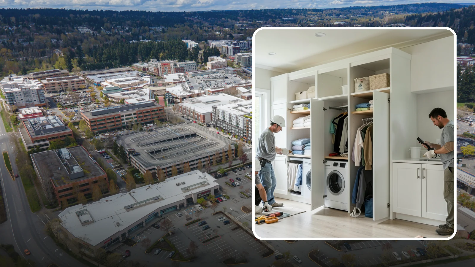 Folding Station Construction in Redmond, King County, WA - We build custom folding stations that turn laundry chaos into a clean, organized routine.