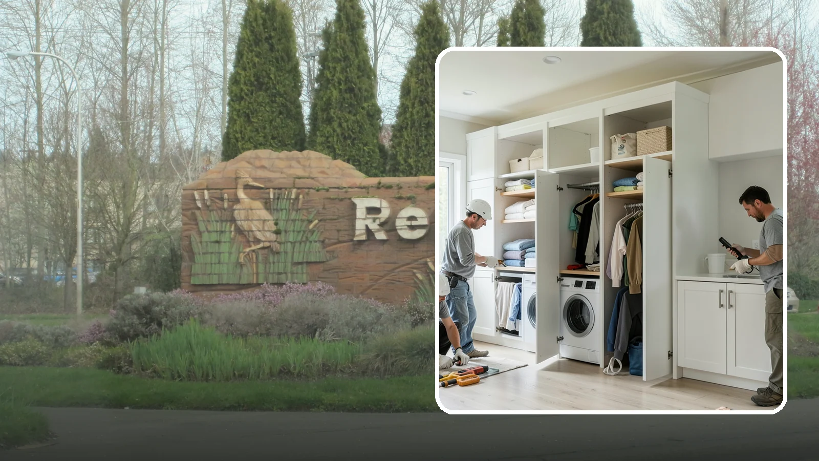 Folding Station Construction in Renton, King County, WA - We build custom folding stations that turn laundry chaos into a clean, organized routine.