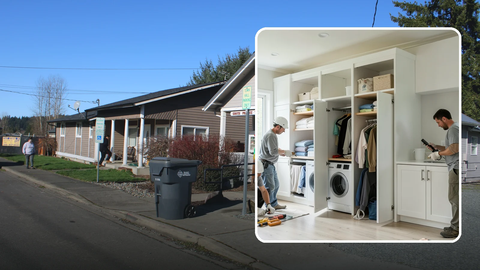 Folding Station Construction in South Prairie, Pierce County, WA - We build custom folding stations that turn laundry chaos into a clean, organized routine.