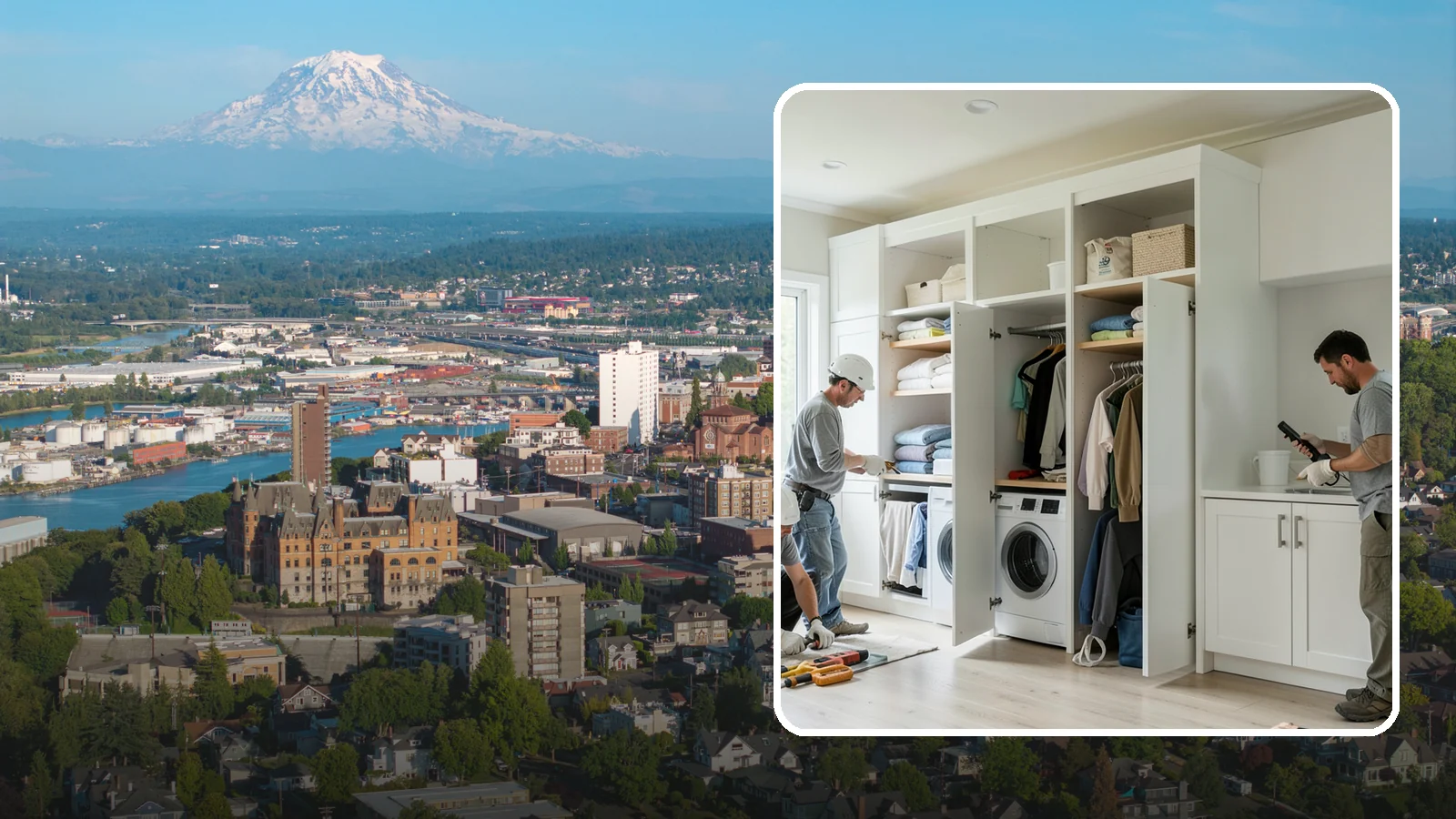 Folding Station Construction in Tacoma, Pierce County, WA - We build custom folding stations that turn laundry chaos into a clean, organized routine.