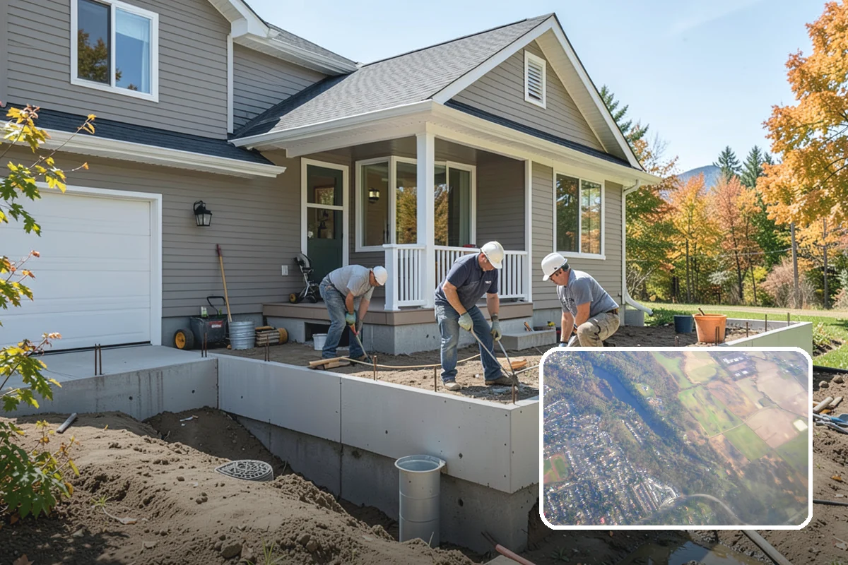 Footing Installation in Algona, King County, WA - Loads spread evenly to prevent settlement and cracking