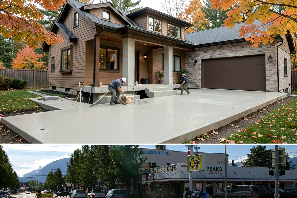 Footing Installation in North Bend, King County, WA - Footing work continues through most of the year, with pours timed around dry stretches so the concrete sets undisturbed.