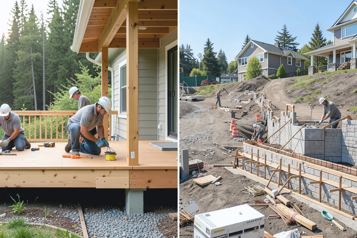 Footing Installation in Wilkeson, Pierce County, WA - Excavate footing trenches or pads to plan dimensions