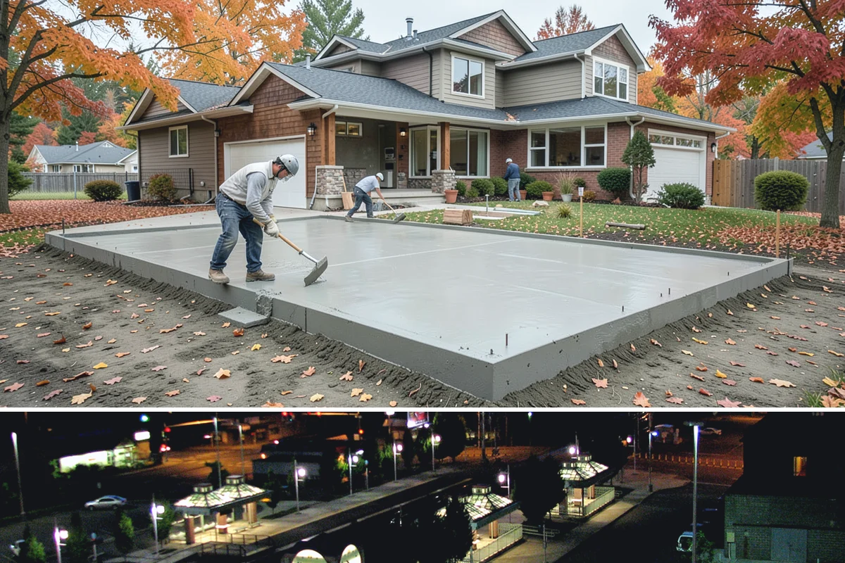 Foundation Construction in Auburn, King County, WA - We schedule pours around drier weather when possible and protect fresh concrete from heavy Puget Sound rain so it cures properly.