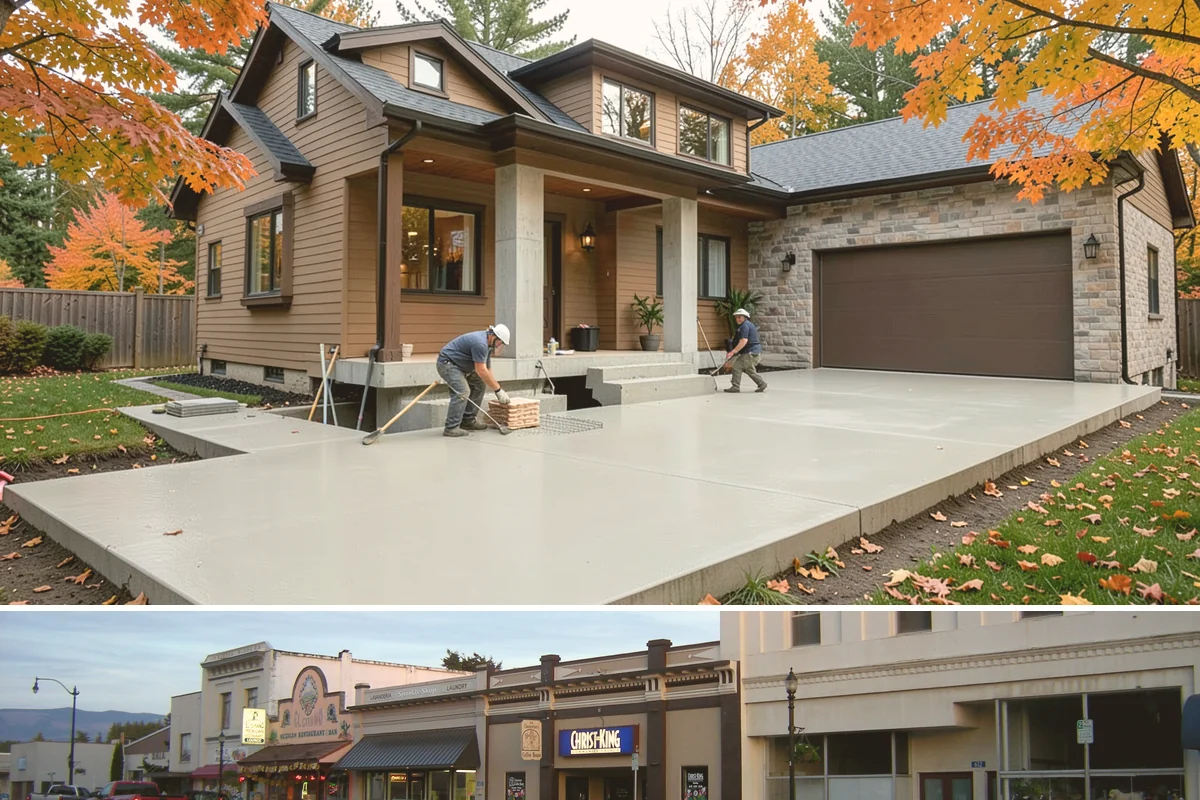 Foundation Construction in Burlington, Skagit County, WA - We schedule pours around drier weather when possible and protect fresh concrete from heavy Puget Sound rain so it cures properly.