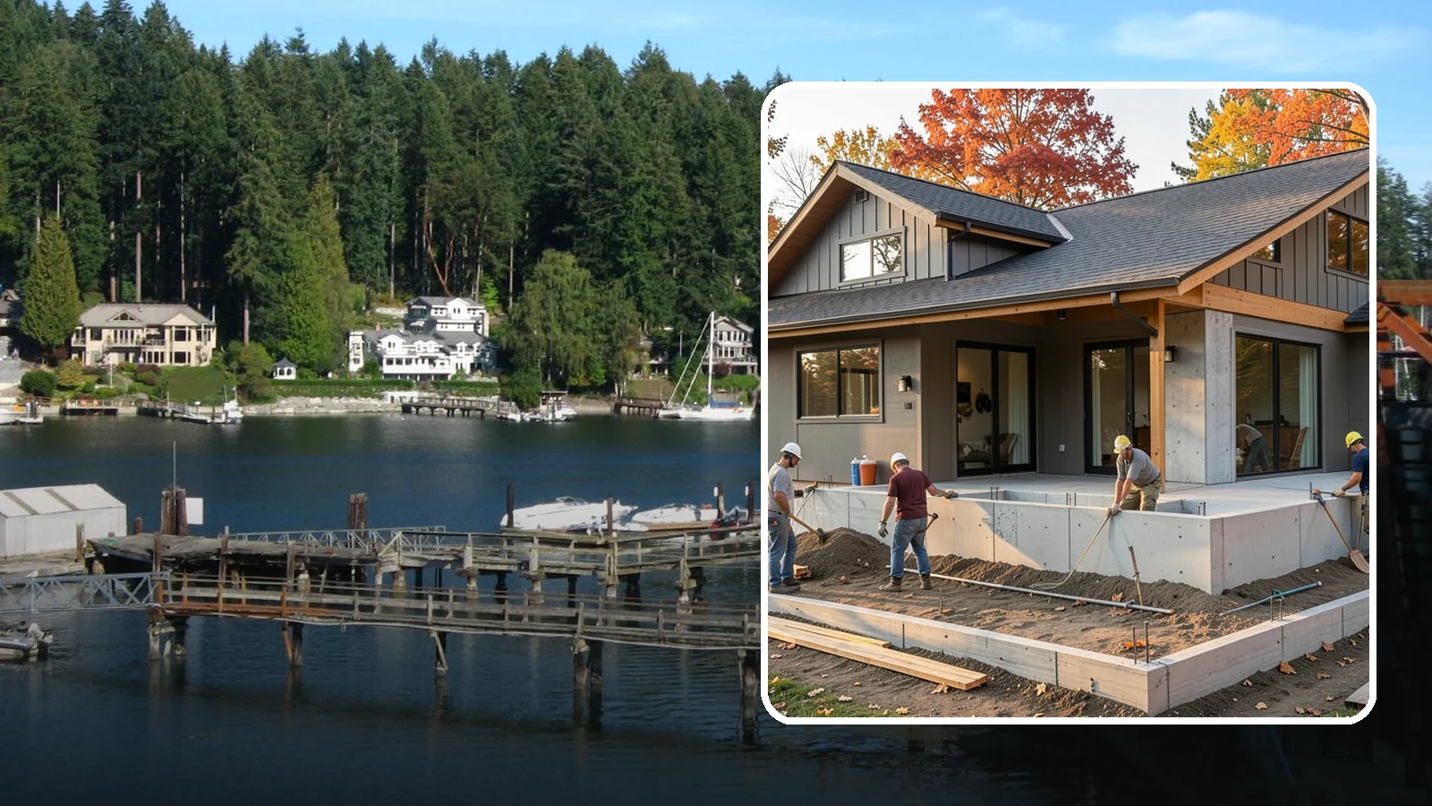 Foundation Construction in Gig Harbor, Pierce County, WA - We build engineered concrete foundations that anchor your Western Washington home against moisture, settlement, and seismic...