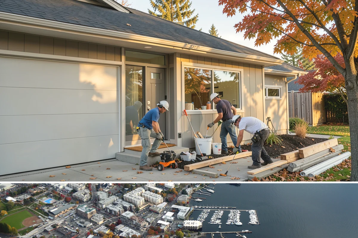 Foundation Construction in Kirkland, King County, WA - We schedule pours around drier weather when possible and protect fresh concrete from heavy Puget Sound rain so it cures properly.