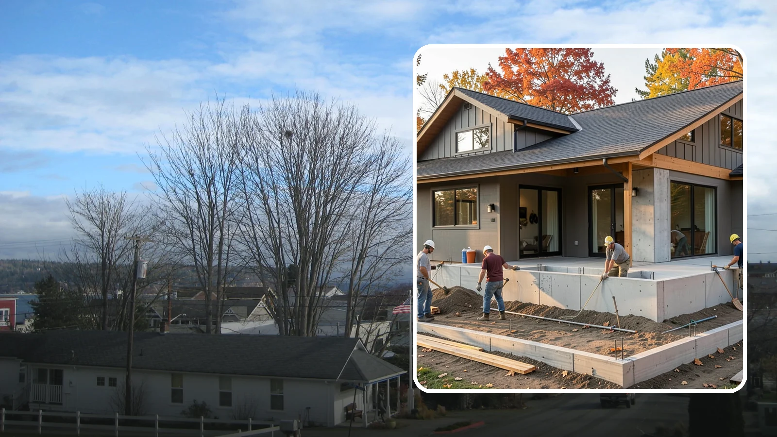 Foundation Construction in Langley, Island County, WA - We build engineered concrete foundations that anchor your Western Washington home against moisture, settlement, and seismic...